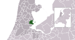 Highlighted position of Waterland in a municipal map of North Holland