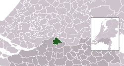 Highlighted position of Woudrichem in a municipal map of North Brabant