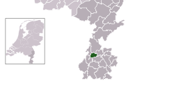 Highlighted position of Beek in a municipal map of Limburg