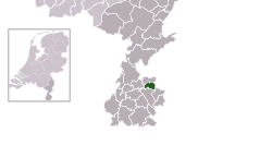 Highlighted position of Brunssum in a municipal map of Limburg