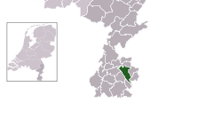 Highlighted position of Heerlen in a municipal map of Limburg