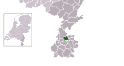 Highlighted position of Schinnen in a municipal map of Limburg