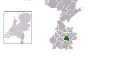 Highlighted position of Voerendaal in a municipal map of Limburg