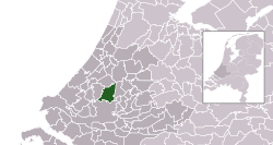 Highlighted position of Lansingerland in a municipal map of South Holland