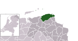 Highlighted position of Eemsmond in a municipal map of Groningen