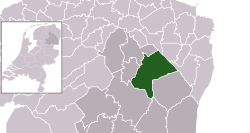 Highlighted position of Aa en Hunze in a municipal map of Drenthe