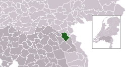 Highlighted position of Cuijk in a municipal map of North Brabant