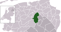 Highlighted position of Noordenveld in a municipal map of Drenthe