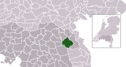 Highlighted position of Sint Anthonis in a municipal map of North Brabant