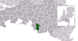 Highlighted position of Bladel in a municipal map of North Brabant