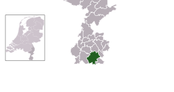 Highlighted position of Gulpen-Wittem in a municipal map of Limburg