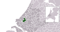 Highlighted position of Midden-Delfland in a municipal map of South Holland