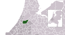 Highlighted position of Kaag en Braassem in a municipal map of South Holland