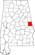 State map highlighting Chambers County