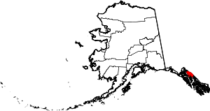 State map highlighting City and Borough of Juneau
