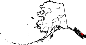State map highlighting City and Borough of Wrangell