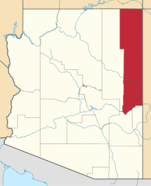 State map highlighting Apache County