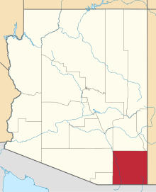 State map highlighting Cochise County
