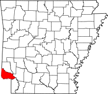 Map of Arkansas highlighting Little River County