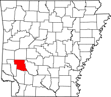 Map of Arkansas highlighting Pike County