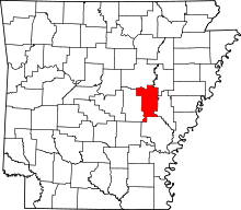Map of Arkansas highlighting Prairie County