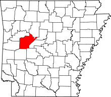 Map of Arkansas highlighting Yell County