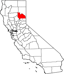 State map highlighting Plumas County