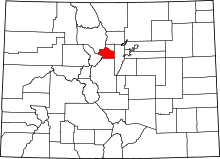 State map highlighting Clear Creek County