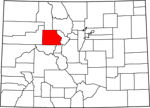 State map highlighting Eagle County