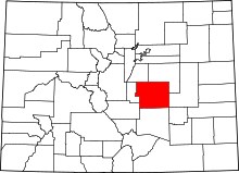 Map of Colorado highlighting El Paso County