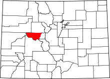 State map highlighting Pitkin County