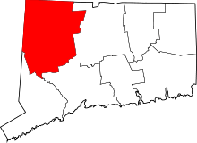 Map of Connecticut highlighting Litchfield County