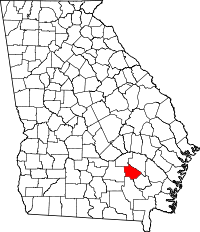 Map of Georgia highlighting Bacon County