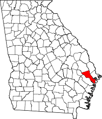 Map of Georgia highlighting Bryan County