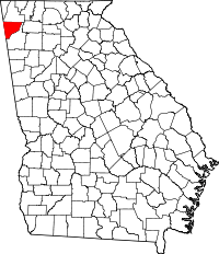 State map highlighting Chattooga County
