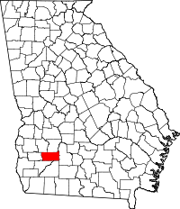 Map of Georgia highlighting Dougherty County