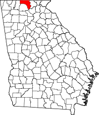 Map of Georgia highlighting Fannin County