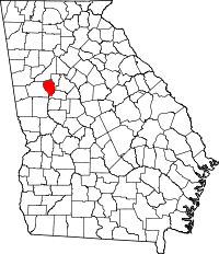 Map of Georgia highlighting Fayette County