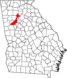 Map of Georgia highlighting Fulton County