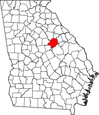 Map of Georgia highlighting Hancock County