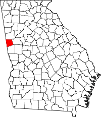 State map highlighting Heard County