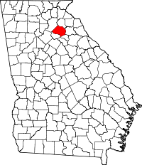 Map of Georgia highlighting Jackson County