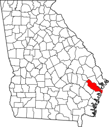 Map of Georgia highlighting Liberty County