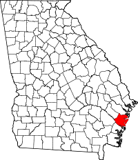 Map of Georgia highlighting McIntosh County