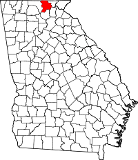 Map of Georgia highlighting Union County