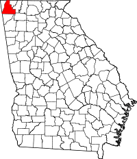 Map of Georgia highlighting Walker County