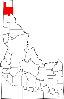 State map highlighting Bonner County