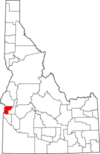 Map of Idaho highlighting Payette County