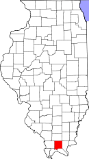Map of Illinois highlighting Johnson County