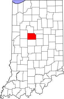 Map of Indiana highlighting Clinton County